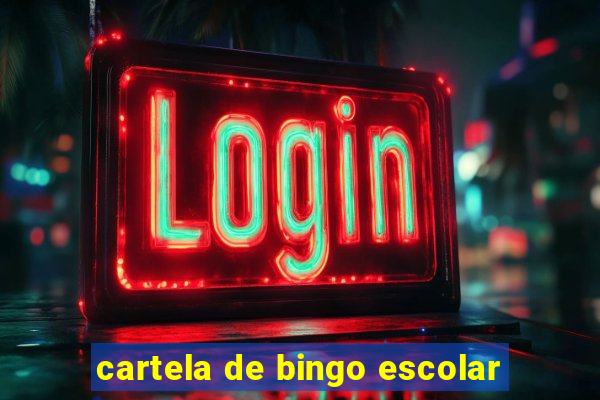 cartela de bingo escolar