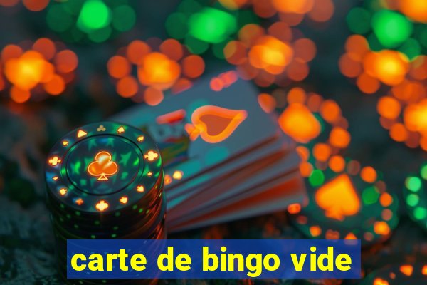 carte de bingo vide