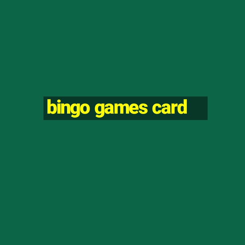 bingo games card