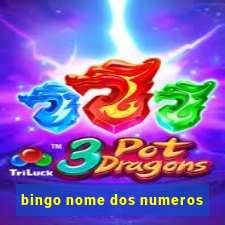 bingo nome dos numeros