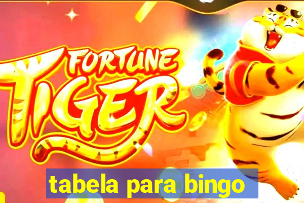 tabela para bingo