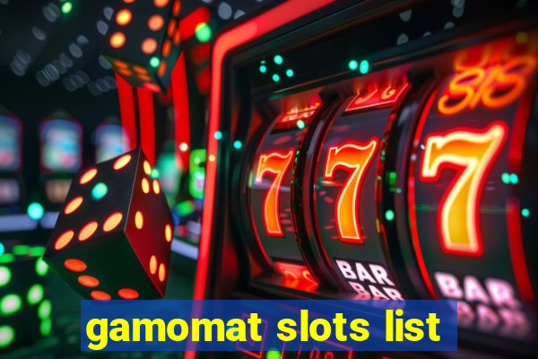 gamomat slots list