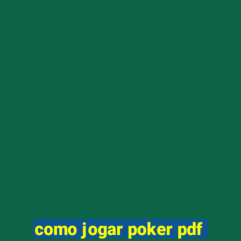 como jogar poker pdf