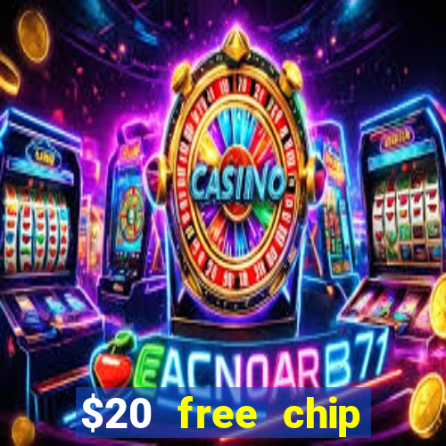 $20 free chip offered by desert nights casino