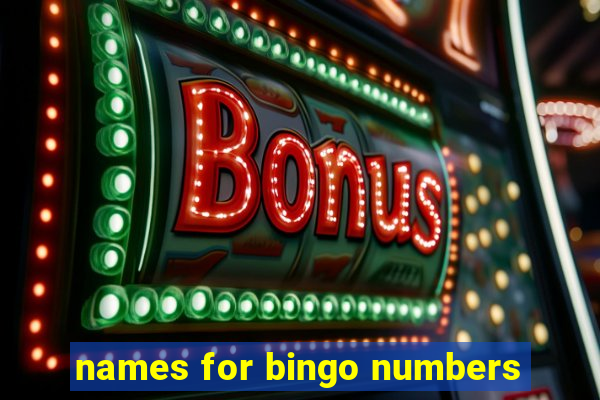 names for bingo numbers