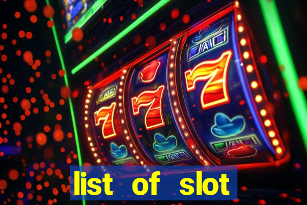 list of slot machines at winstar