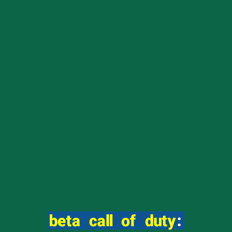 beta call of duty: black ops 6 data